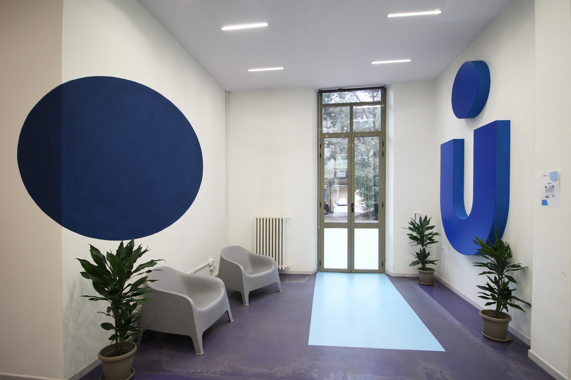 Entrance hall of the Unicollege Turin City College in Via Saluzzo