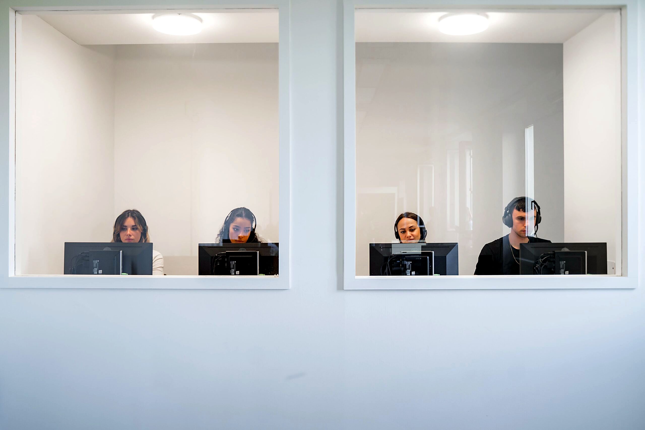 Simultaneous interpreting booths at the Unicollege Florence campus