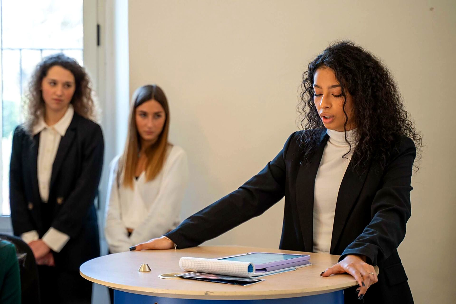 Unicollege students during a presentation skills session